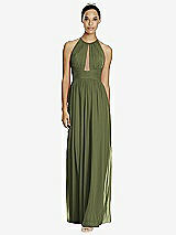 Front View Thumbnail - Olive Green & Dark Nude Studio Design Bridesmaid Dress 4518