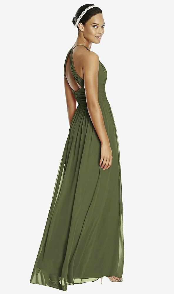 Back View - Olive Green & Dark Nude Studio Design Bridesmaid Dress 4518