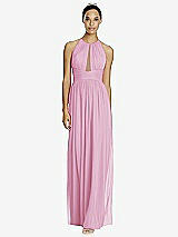 Front View Thumbnail - Powder Pink & Dark Nude Studio Design Bridesmaid Dress 4518