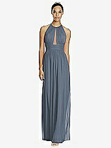 Front View Thumbnail - Silverstone & Dark Nude Studio Design Bridesmaid Dress 4518