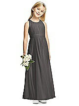 Front View Thumbnail - Caviar Gray Flower Girl Dress FL4054