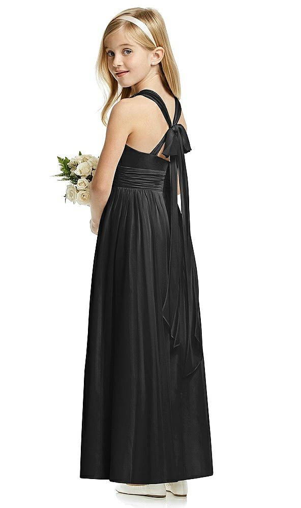 Back View - Black Flower Girl Dress FL4054