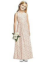 Front View Thumbnail - Coquette Floral Print Flower Girl Dress FL4054