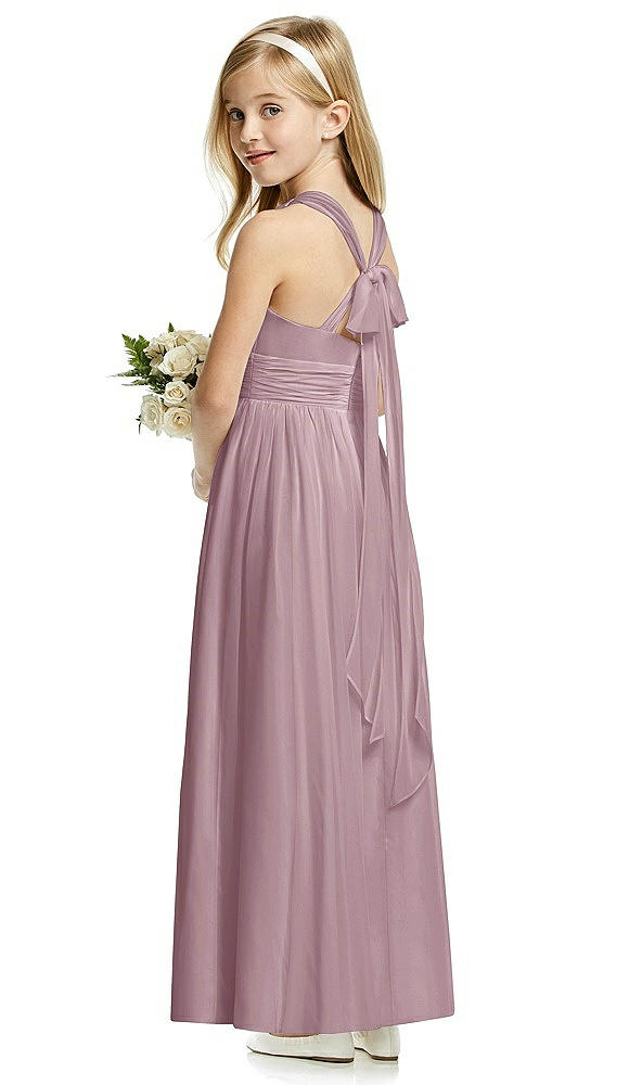 Back View - Dusty Rose Flower Girl Dress FL4054