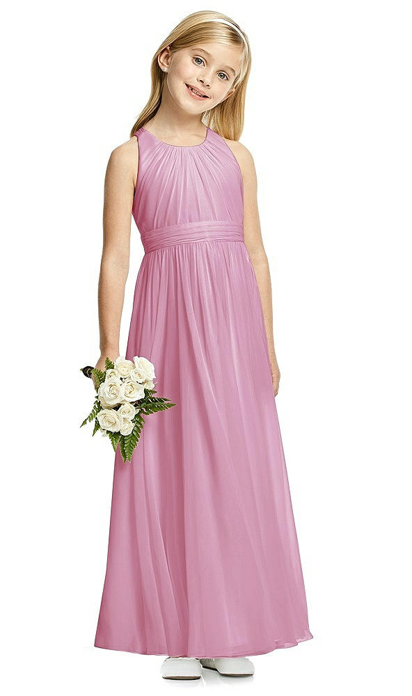 Front View - Powder Pink Flower Girl Dress FL4054