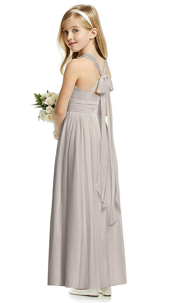 Back View - Taupe Flower Girl Dress FL4054