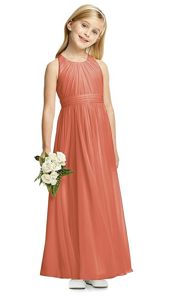 Front View - Terracotta Copper Flower Girl Dress FL4054