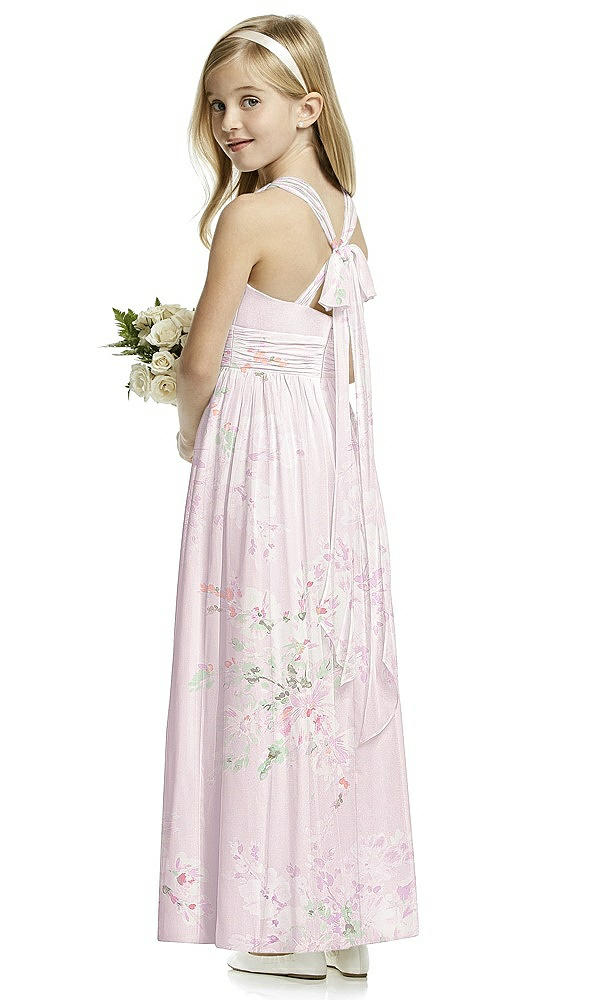 Back View - Watercolor Print Flower Girl Dress FL4054