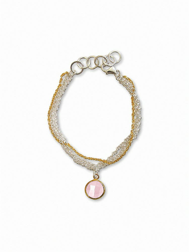 Front View - Rose - PANTONE Rose Quartz Sterling and Gold Plate Bella Bracelet