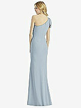 Alt View 2 Thumbnail - Mist Bowed One-Shoulder Trumpet Gown