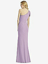 Alt View 2 Thumbnail - Pale Purple Bowed One-Shoulder Trumpet Gown