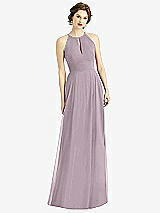 Front View Thumbnail - Lilac Dusk Keyhole Halter Chiffon Maxi Dress