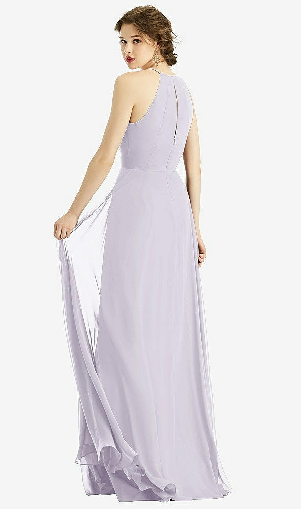 Back View - Moondance Keyhole Halter Chiffon Maxi Dress