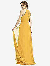 Rear View Thumbnail - NYC Yellow Keyhole Halter Chiffon Maxi Dress