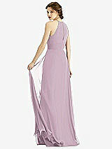 Rear View Thumbnail - Suede Rose Keyhole Halter Chiffon Maxi Dress