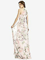 Rear View Thumbnail - Blush Garden Keyhole Halter Chiffon Maxi Dress