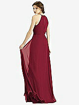 Rear View Thumbnail - Burgundy Keyhole Halter Chiffon Maxi Dress