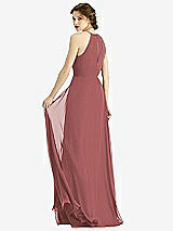 Rear View Thumbnail - English Rose Keyhole Halter Chiffon Maxi Dress