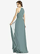 Rear View Thumbnail - Icelandic Keyhole Halter Chiffon Maxi Dress