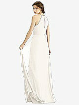 Rear View Thumbnail - Ivory Keyhole Halter Chiffon Maxi Dress