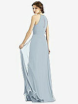 Rear View Thumbnail - Mist Keyhole Halter Chiffon Maxi Dress