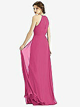 Rear View Thumbnail - Tea Rose Keyhole Halter Chiffon Maxi Dress