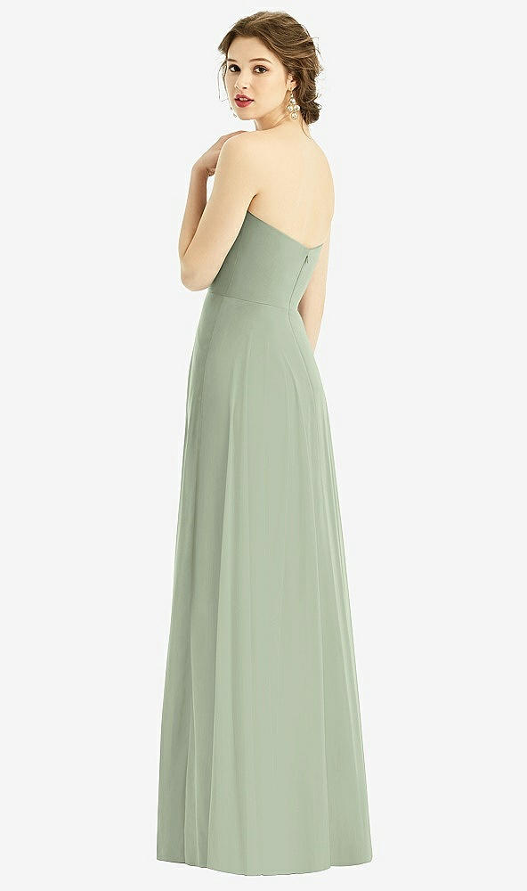 Back View - Sage Strapless Sweetheart Gown with Optional Straps