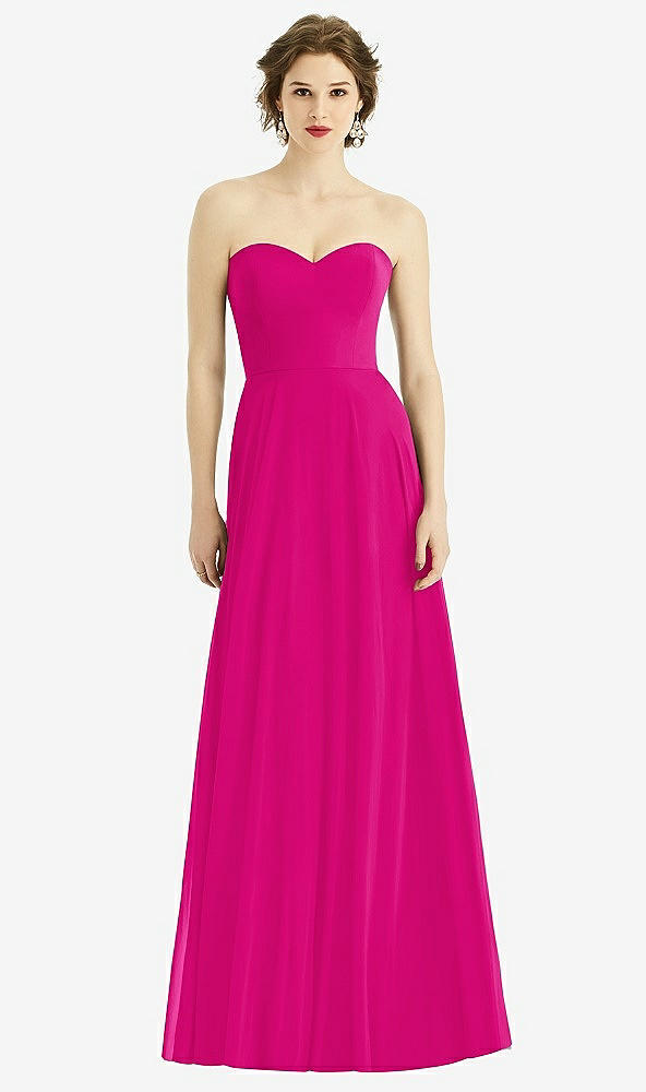 Front View - Think Pink Strapless Sweetheart Gown with Optional Straps