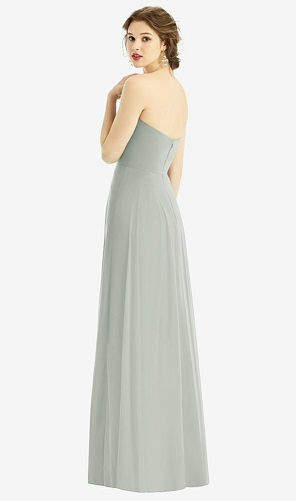 Back View - Willow Green Strapless Sweetheart Gown with Optional Straps