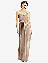 Front View Thumbnail - Topaz V-Neck Blouson Bodice Chiffon Maxi Dress