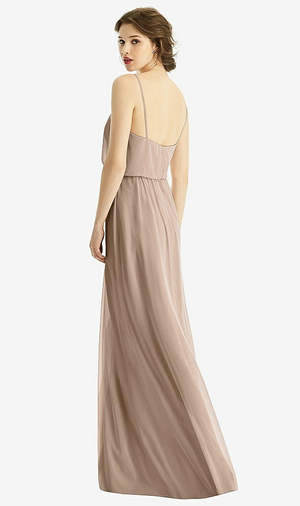 Back View - Topaz V-Neck Blouson Bodice Chiffon Maxi Dress