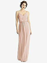 Front View Thumbnail - Cameo V-Neck Blouson Bodice Chiffon Maxi Dress