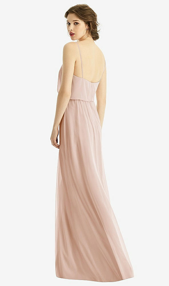 Back View - Cameo V-Neck Blouson Bodice Chiffon Maxi Dress