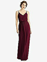 Front View Thumbnail - Cabernet V-Neck Blouson Bodice Chiffon Maxi Dress