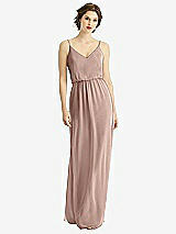 Front View Thumbnail - Neu Nude V-Neck Blouson Bodice Chiffon Maxi Dress