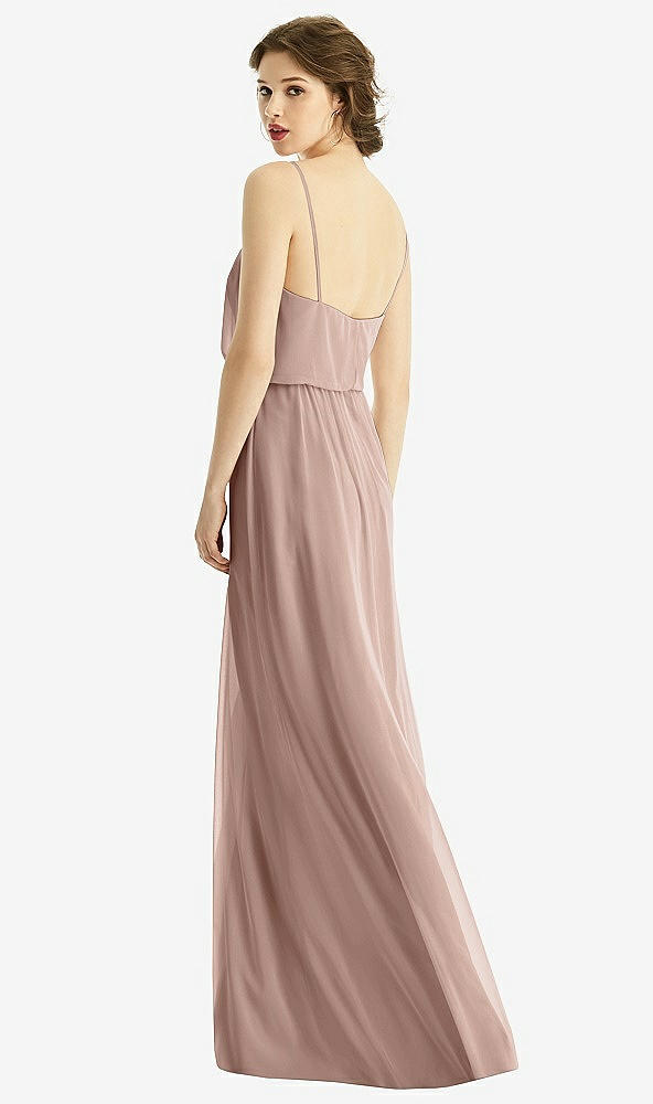 Back View - Neu Nude V-Neck Blouson Bodice Chiffon Maxi Dress