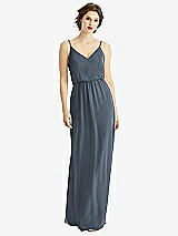 Front View Thumbnail - Silverstone V-Neck Blouson Bodice Chiffon Maxi Dress