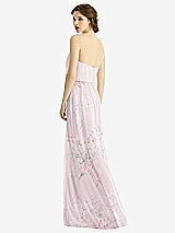 Rear View Thumbnail - Watercolor Print V-Neck Blouson Bodice Chiffon Maxi Dress