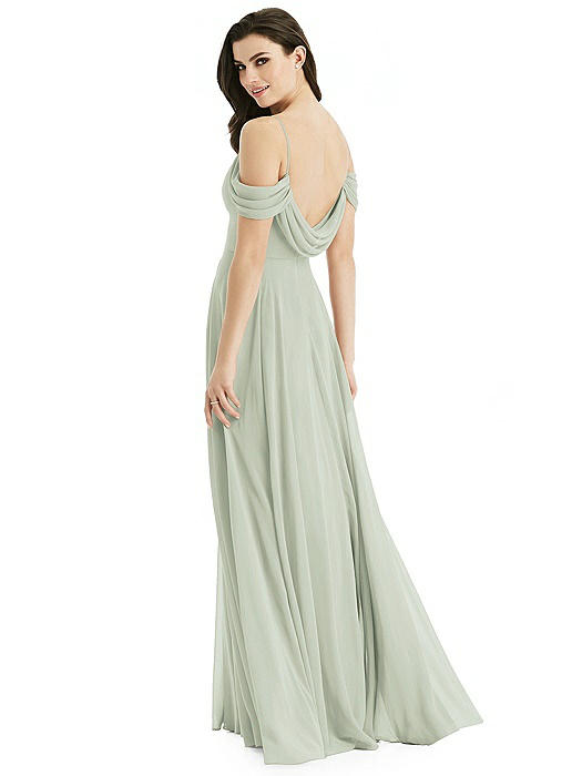 Off-the-Shoulder Open Cowl-Back Maxi Dress