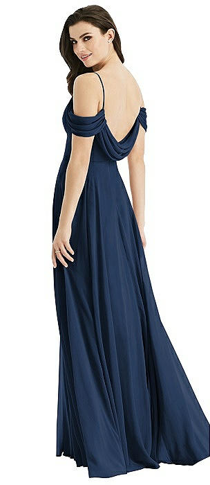 Off-the-Shoulder Open Cowl-Back Maxi Dress