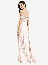 Front View Thumbnail - Blush Off-the-Shoulder Open Cowl-Back Maxi Dress