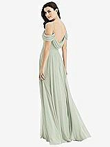 Front View Thumbnail - Celadon Off-the-Shoulder Open Cowl-Back Maxi Dress