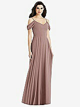 Rear View Thumbnail - Sienna Off-the-Shoulder Open Cowl-Back Maxi Dress