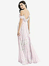 Front View Thumbnail - Watercolor Print Off-the-Shoulder Open Cowl-Back Maxi Dress