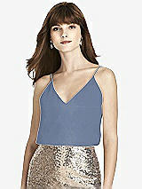 Front View Thumbnail - Larkspur Blue After Six Bridesmaid Top T1507