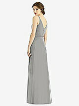 Rear View Thumbnail - Chelsea Gray Draped Wrap Chiffon Maxi Dress with Sash