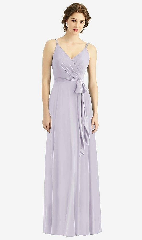 Front View - Moondance Draped Wrap Chiffon Maxi Dress with Sash