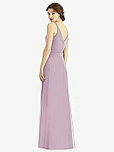 Rear View Thumbnail - Suede Rose Draped Wrap Chiffon Maxi Dress with Sash