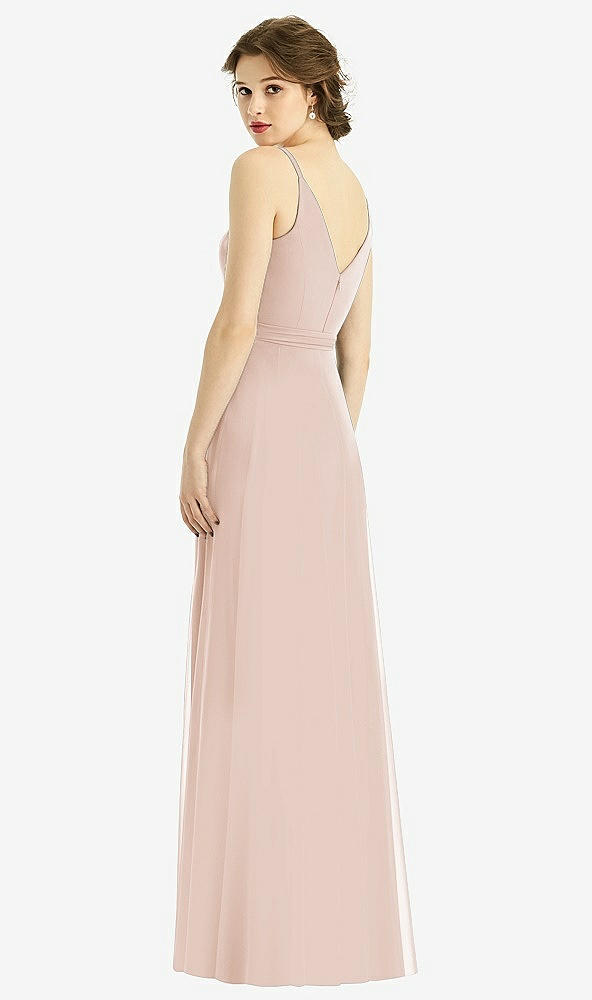 Back View - Cameo Draped Wrap Chiffon Maxi Dress with Sash