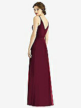 Rear View Thumbnail - Cabernet Draped Wrap Chiffon Maxi Dress with Sash